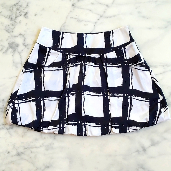 Vintage The Limited Silk/Cotton Black/White Patterned Skirt w/lining and pockets - Picture 1 of 5